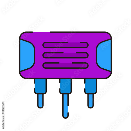 Internet service wireless router flat vector icon for apps and websites