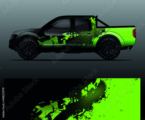 Truck decal graphic wrap vector, abstract background