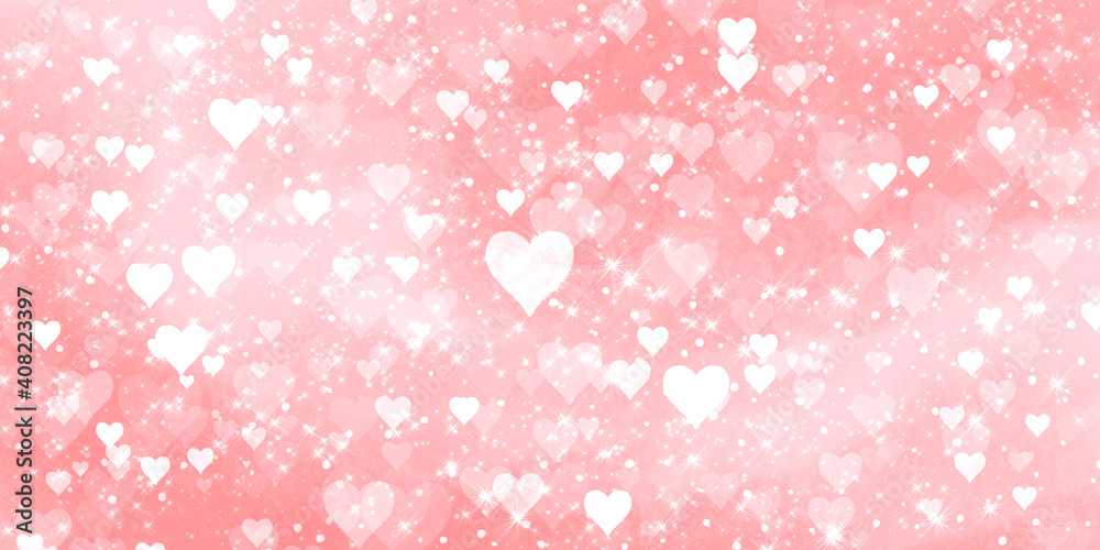 romantic cute pink shiny abstract background with many hearts and sparks. Background for banners, web, prints for Valentine's Day, Mother's Day, Wedding, Birthday romantic cute pink shiny abstract background with many hearts and sparks. Background for banners, web, prints for Valentine's Day, Mother's Day, Wedding, Birthday