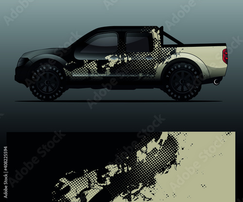 Truck decal graphic wrap vector, abstract background