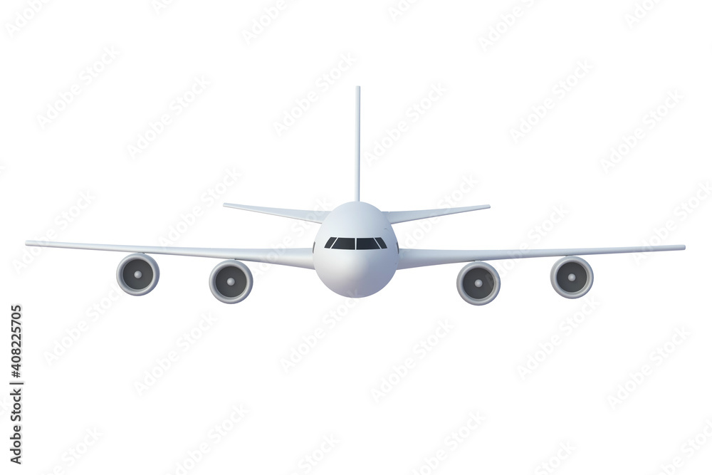 Modern passenger airplane isolated on white background. 3d rendering Modern passenger airplane isolated on white background. 3d rendering