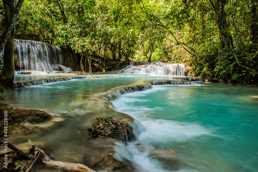 Laos Luang Prabang Kuang Si Wasserfälle Laos Luang Prabang Kuang Si Wasserfälle