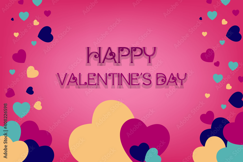 illustration of happy valentines day  background with heart shapes creative new design for valentines day greeting cards banners posters backgrounds.
