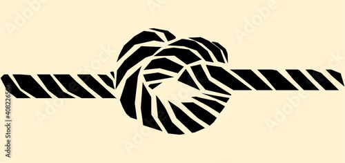 Rope with knot vector illustration