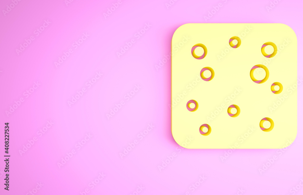 Yellow Beer bubbles icon isolated on pink background. Minimalism concept. 3d illustration 3D render. Yellow Beer bubbles icon isolated on pink background. Minimalism concept. 3d illustration 3D render.