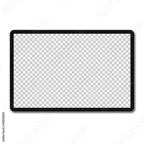 Tablet pc computer with blank screen isolated on white background. Vector illustration.