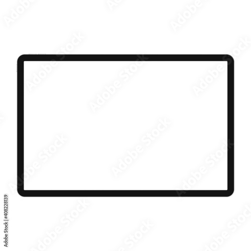 Tablet pc computer with blank screen isolated on white background. Vector illustration.