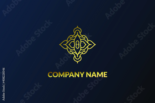 Luxury Abstract Logo Design with gold color