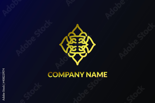 Luxury Abstract Logo Design with gold color