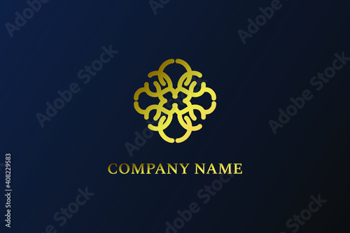 Luxury Abstract Logo Design with gold color
