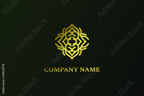 Luxury Abstract Logo Design with gold color