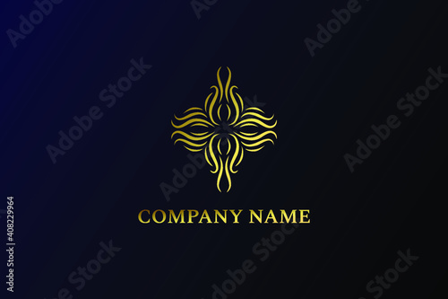 Luxury Abstract Logo Design with gold color