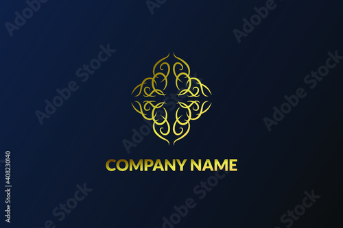 Luxury Abstract Logo Design with gold color