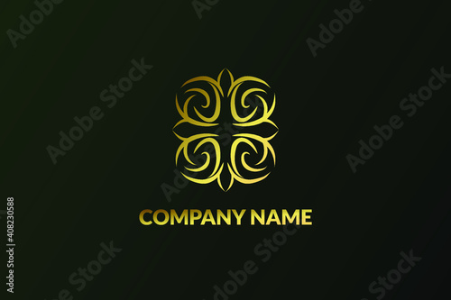 Luxury Abstract Logo Design with gold color