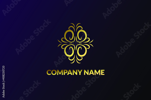 Luxury Abstract Logo Design with gold color