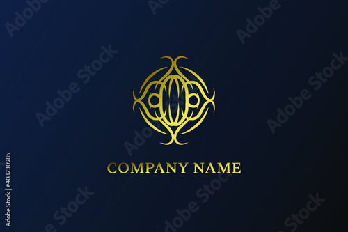 Luxury Abstract Logo Design with gold color