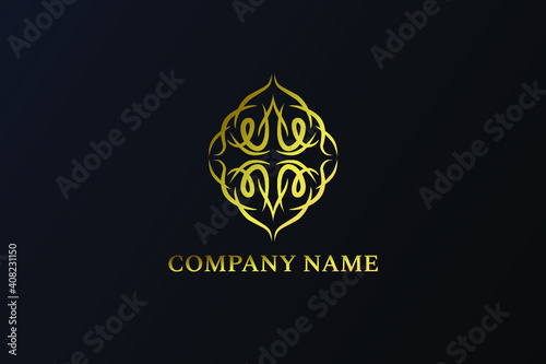 Luxury Abstract Logo Design with gold color