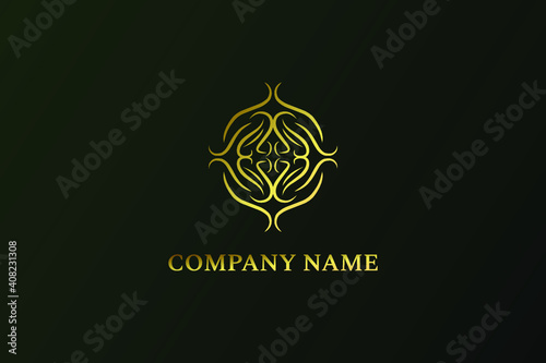 Luxury Abstract Logo Design with gold color