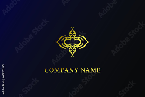 Luxury Abstract Logo Design with gold color