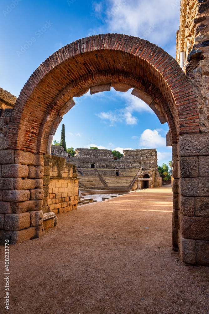 Roman Amphitheatre in Merida, Augusta Emerita in Extremadura, Spain