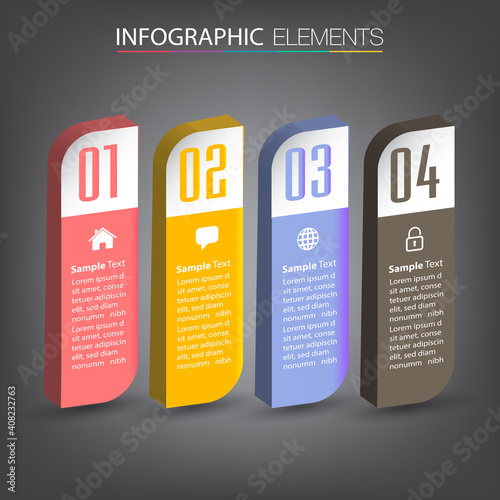 3d modern text box template, banner Infographics