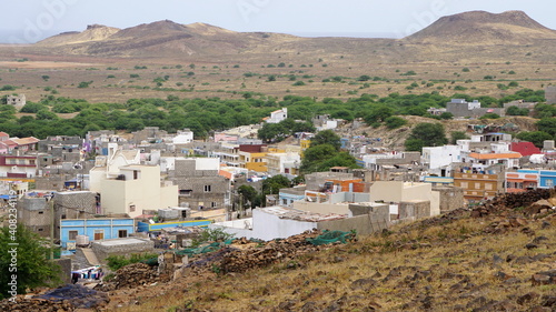 the village view from the hill in Salamansa, on the island Sao Vicente, Cabo Verde, in the month of December
