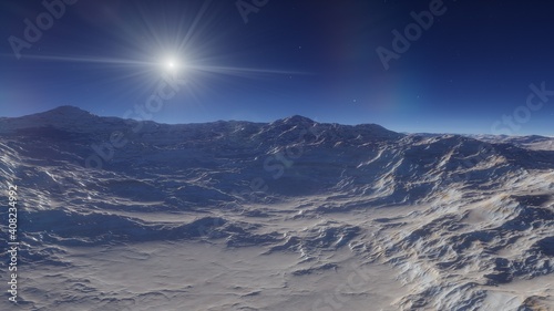 science fiction illustration, beautiful space background, a computer-generated surface, a fantasy world 3d render  © ANDREI