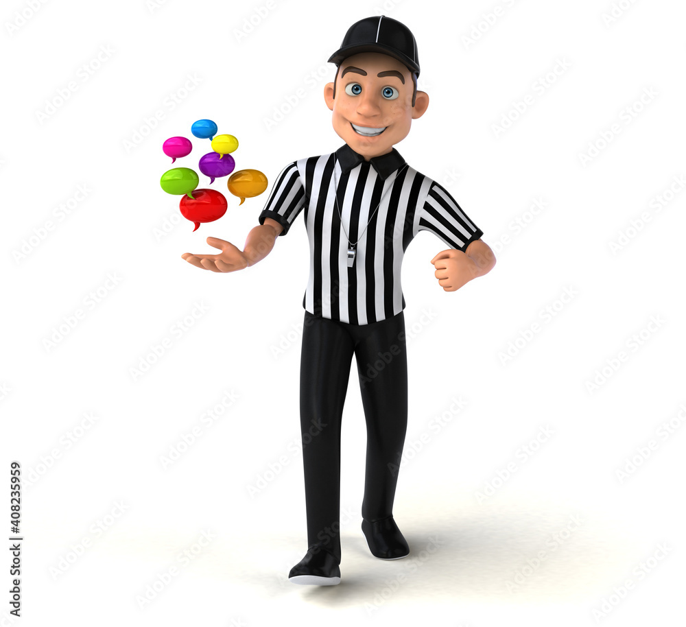 Fun 3D Illustration of an american Referee Fun 3D Illustration of an american Referee