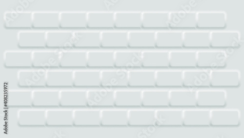 Geometric background with white bricks. Light gray wall © Arndale