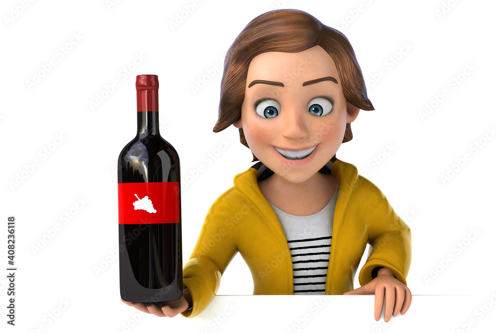 Fun 3D illustration of a cartoon teenage girl Fun 3D illustration of a cartoon teenage girl