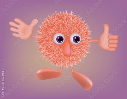 Cartoon brownie character. Traditional amulet, talisman, funny holiday toy, modern design, funny fairy-tale comedian for a good mood. Isolated vector illustration on a colored background.