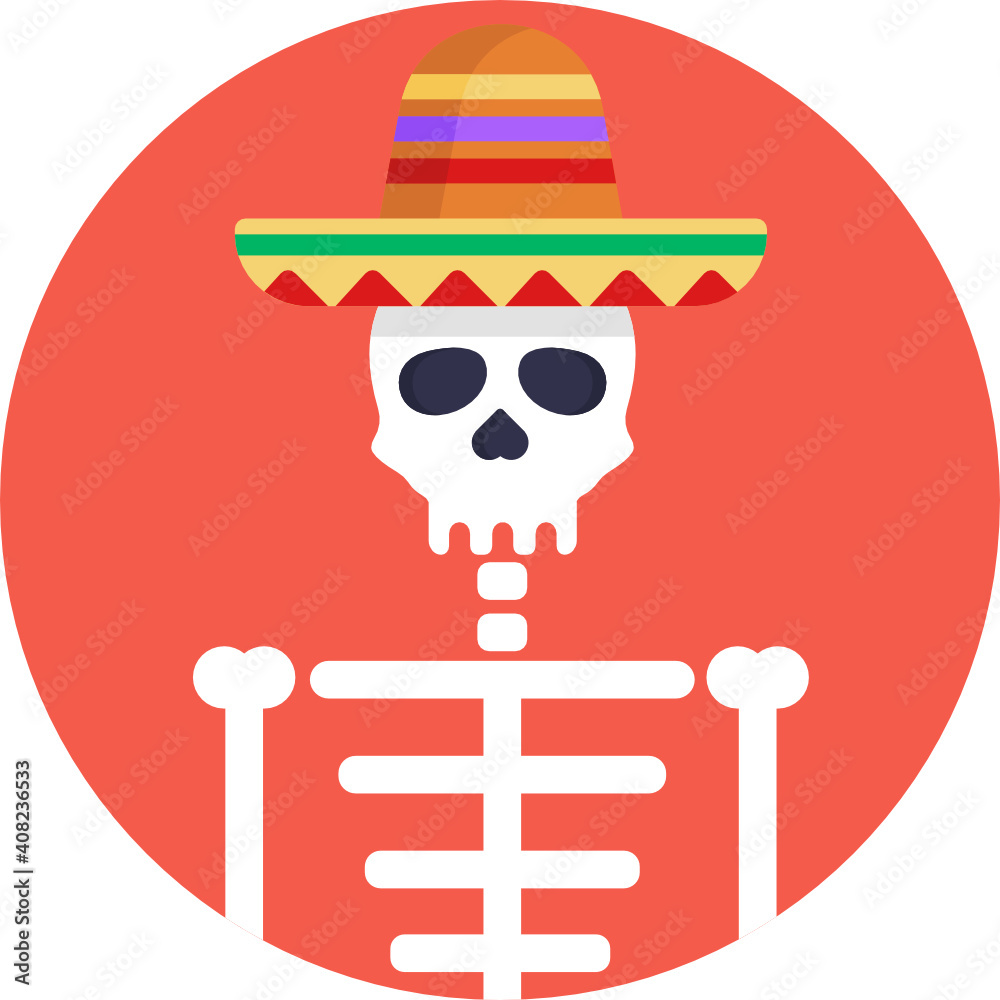Dia De Los Muertos. Day of the Dead Icons. Vector Illustration. 
