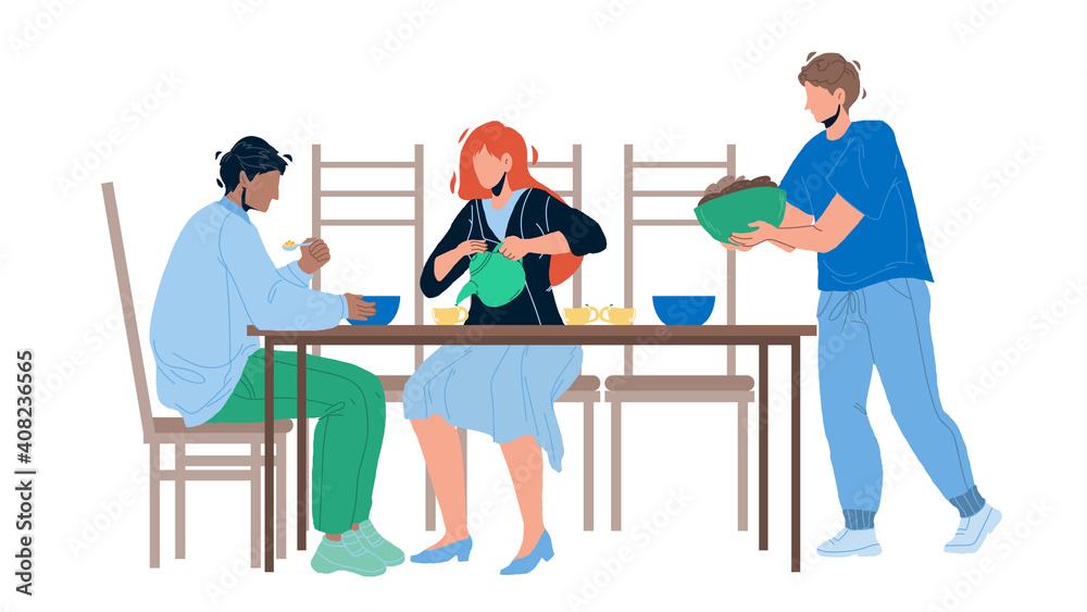 Business Dining And Meeting In Restaurant Vector Business Dining And Meeting In Restaurant Vector