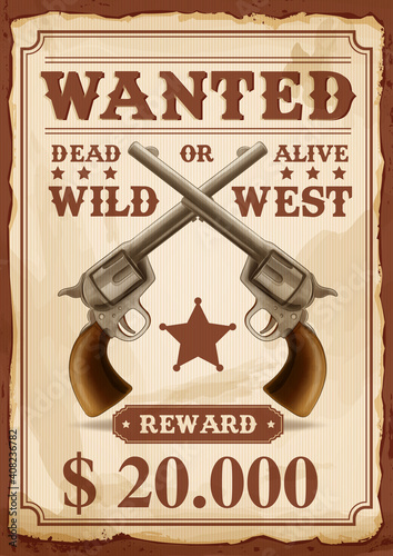 old wild west poster with guns