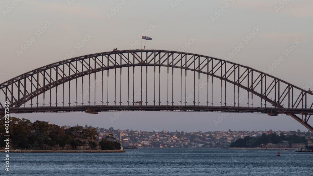 Obraz premium Close-up view of Sydney Harbour Bridge.