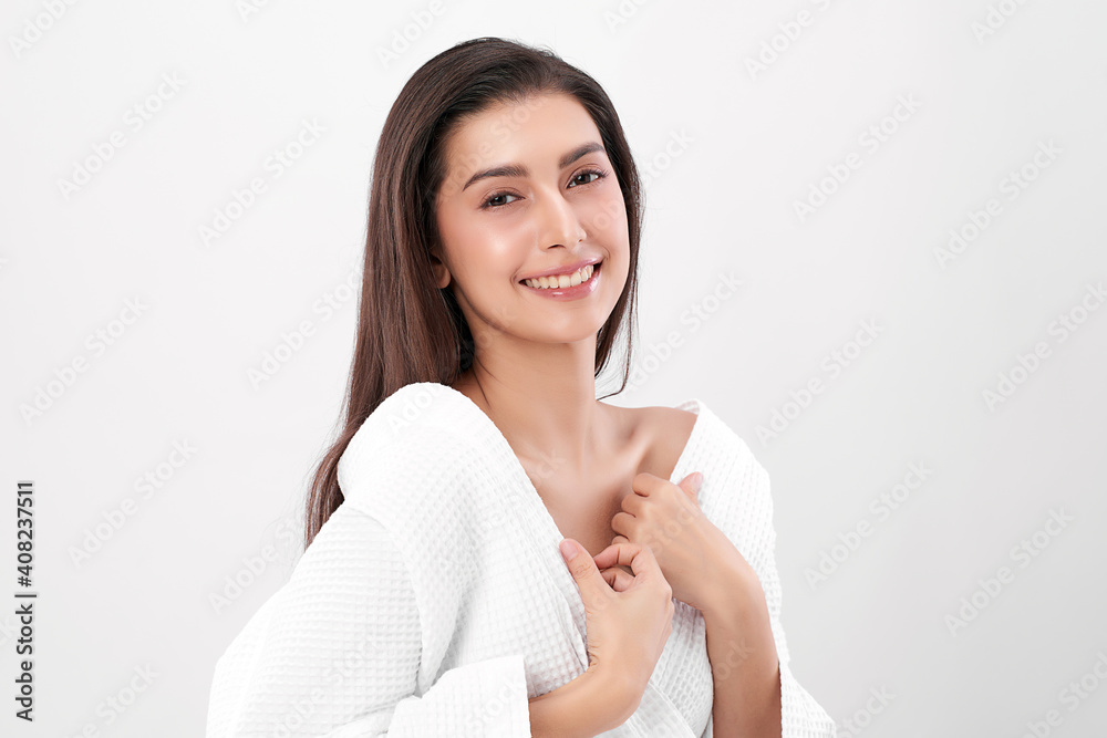 Beautiful young asian woman with clean fresh skin on beige background, Face care, Facial treatment, Cosmetology, beauty and spa, Asian women portrait Beautiful young asian woman with clean fresh skin on beige background, Face care, Facial treatment, Cosmetology, beauty and spa, Asian women portrait