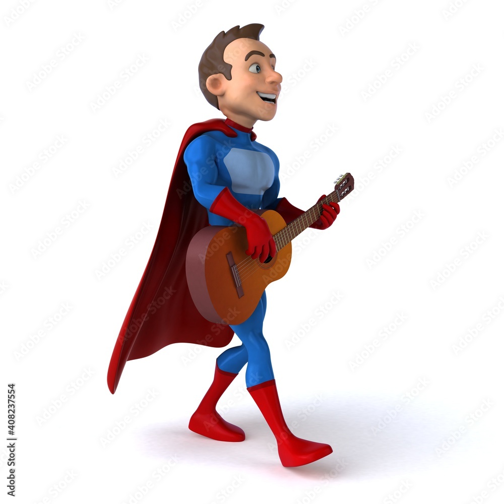 Fun 3D illustration of a fun superhero Fun 3D illustration of a fun superhero