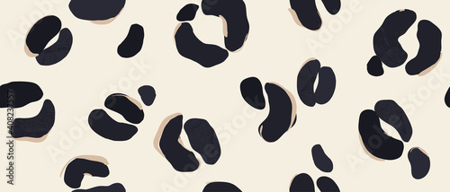 Modern minimalist pattern with leopard skin. Fashionable template for design.