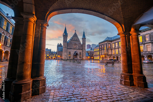 Inner courtyard of the Binnenhof palace in the Hague, Netherlands photo