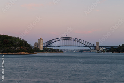 Sunset view of Sydney Harbour Bridge. © AlexandraDaryl