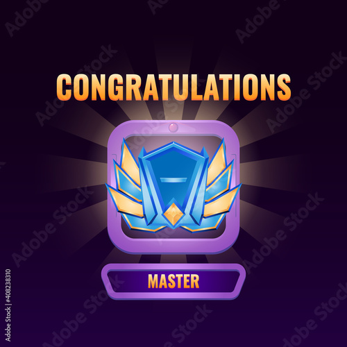 game ui ranked up to master interface vector illustration