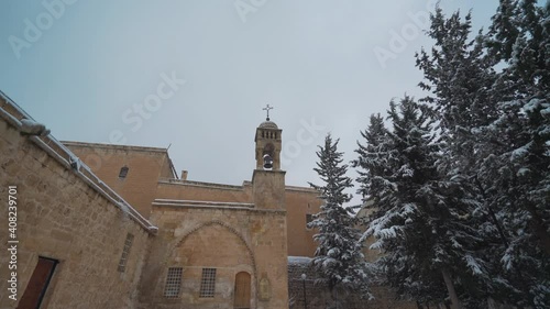 Mor Behnam Church in Mardin. 4K Footage in Turkey photo