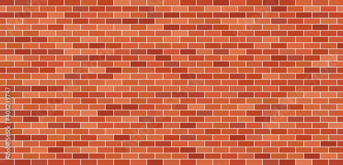Brick wall. Brick background. Red and brown texture. Old brickwork. Pattern of building with stone and concrete. Vintage tile for house. Masonry and cement for new construction of exterior. Vector