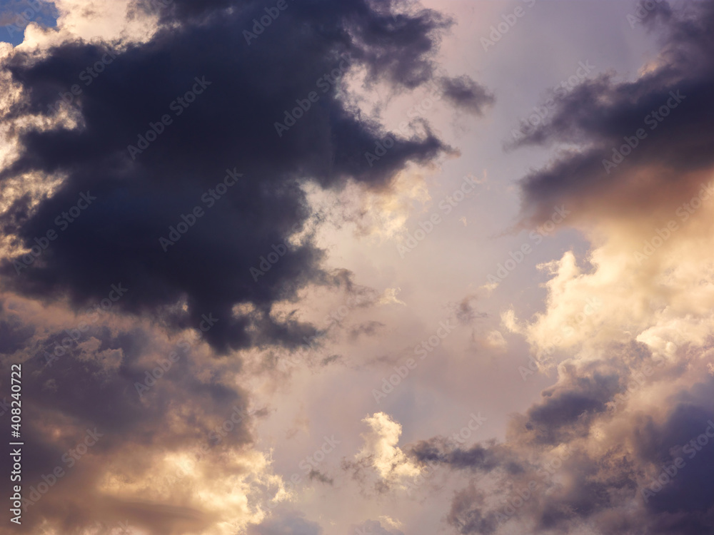 Cloudy evening sky. Nature background