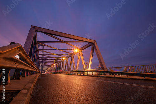Road on a steel truss bridge © Mike Mareen