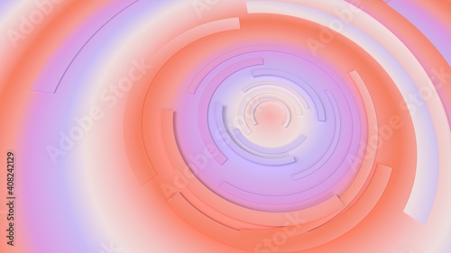 3d Data Presentation Background of Abstract Idea in Cold Coral—Purple Circular Gradients