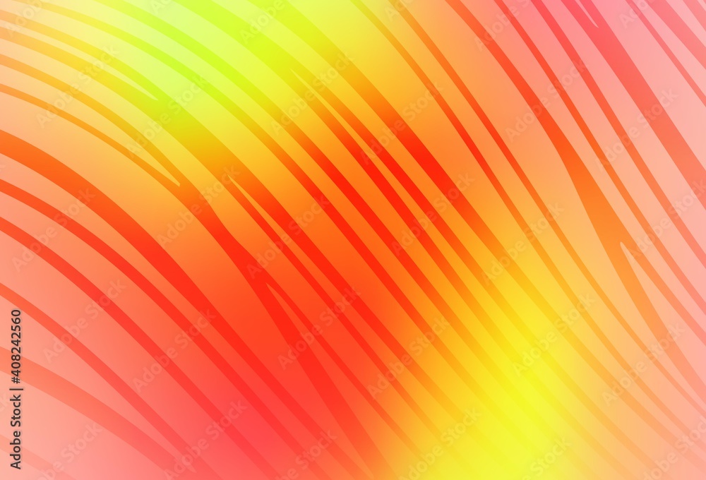 Obraz premium Light Red, Yellow vector background with bent lines.