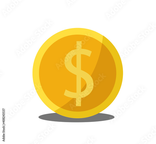 Coin with dollar simple icon