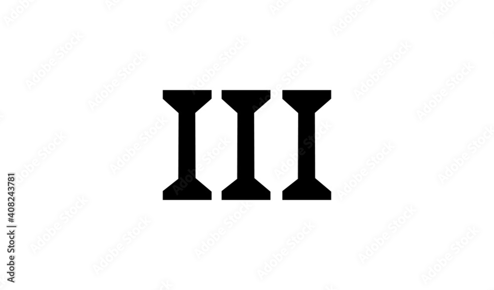 The number 3 on a white background. Vector drawing. The number 3 on a white background. Vector drawing.