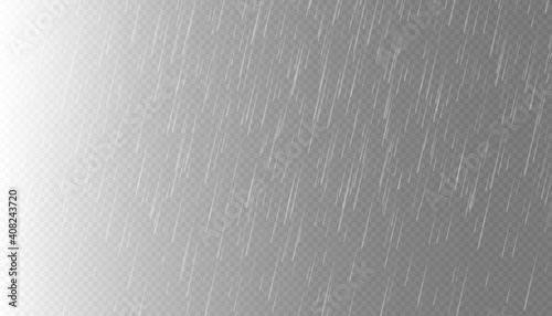 Falling water drops texture.Vector illustration rain isolated on a transparent background. Eps 10